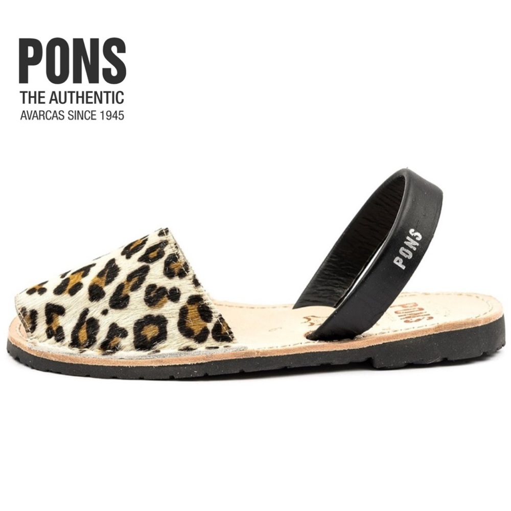 Pons Avarca Classic Platform Sandals Women's Size 11 Leopard Print
